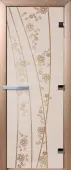 Дверь для сауны DoorWood Весна цветы, 600мм х 1800мм, без порога, сатин, коробка ольха