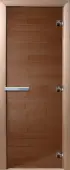 Дверь для сауны DoorWood, 900мм х 2100мм, без порога, бронза, коробка ольха