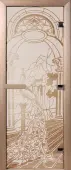 Дверь для сауны DoorWood Жар-птица, 800мм х 1900мм, без порога, сатин, коробка ольха