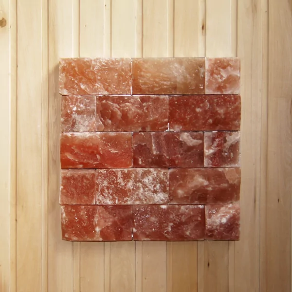 Соляная стена Элит, скрытый монтаж, натуральный кирпич 5 см, 1м²