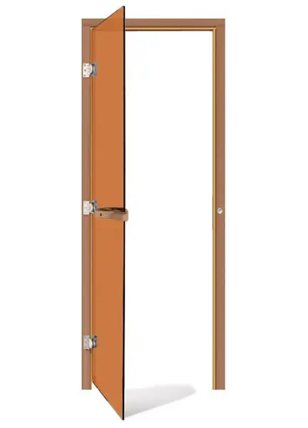 Дверь для сауны Sawo 730-3SGD-L, 690 х 1890 мм, без порога, стекло бронза, коробка кедр, левая