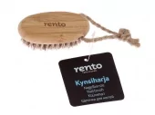 Щетка натуральная для ногтей RENTO, овальная, бамбук, 8,5 см