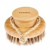 Щетка натуральная для мытья RENTO, круглая, бамбук, 9,5 см