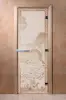 Дверь для сауны DoorWood Банька в лесу, 800мм х 2000мм, без порога, сатин, коробка ольха