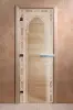 Дверь для сауны DoorWood Восточная Арка, 700мм х 1800мм, без порога, прозрачная, коробка ольха