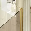 Душевая дверь на монопетле MaybahGlass, золотой профиль, стекло бронза