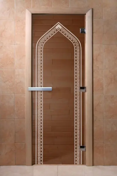 Дверь для сауны DoorWood Арка бронза, 700 х 1900 мм, без порога, стекло 8ммкоробка ольха