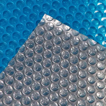 Солнечное покрывало для бассейнов Aquaviva Platinum Bubbles серебро/голубой (5х50м, 500 мкм)