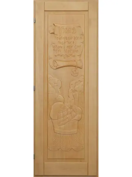 Дверь для бани деревянная DoorWood Указ, 700мм х 1900мм, с порогом, кавказкая липа