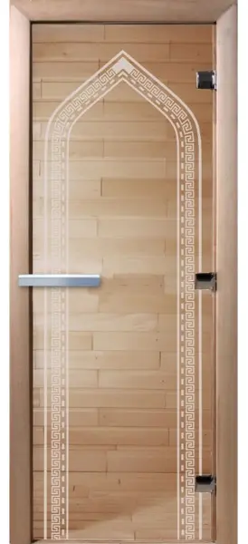 Дверь для сауны DoorWood Арка, 700 х 1900 мм, без порога, прозрачная, коробка ольха