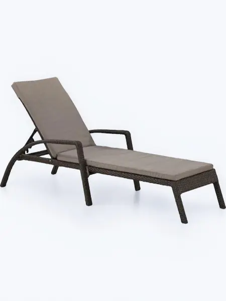 Плетеный шезлонг из искусственного ротанга A30A2-W53 Brown, коричневый,  200 х 91 x 70 см, с матрасом