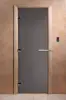 Дверь для сауны DoorWood Графит матовый, 800 х 2000 мм, без порога, серое матовое, коробка ольха