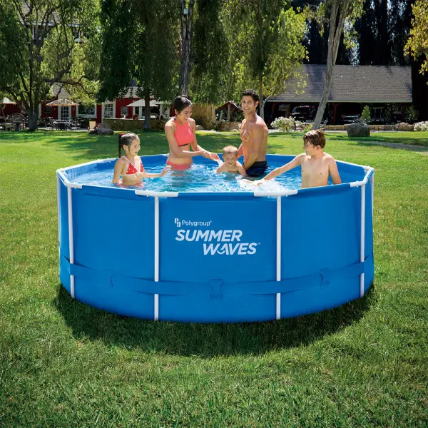 Каркасный бассейн Summer Waves 305х107см, лестница, тент и настил в комплекте, Р20-1042-Z