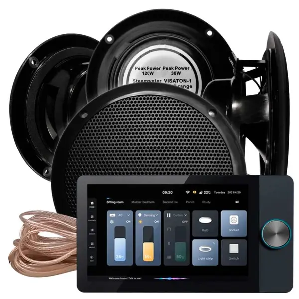 Акустическая система для сауны и хамама S&W Smart Home Music 2.0 - Visaton 4, Bkack/Black, IP-68