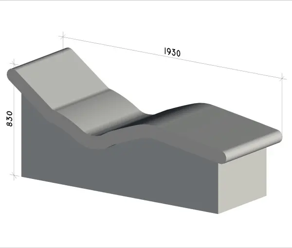 Лежак для хамама Corpo 830х1930х700мм