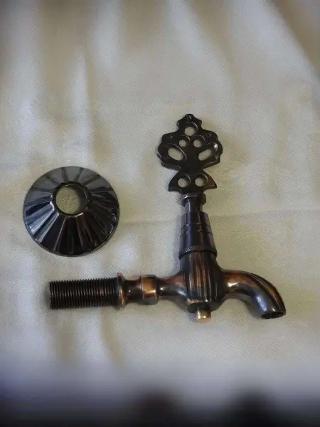 Кран медный для хамама, цвет черненая медь, 01В