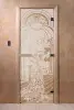 Дверь для сауны DoorWood Жар-птица, 700мм х 1800мм, без порога, сатин, коробка ольха