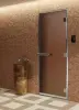 Стеклянная дверь DoorWood бронза матовая, 700 мм х 1800 мм, для хамама и бани