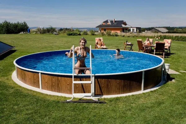 Морозоустойчивый бассейн Azuro Deluxe круглый 550х120 cм, чаша 0,25мм, 403DL Comfort  