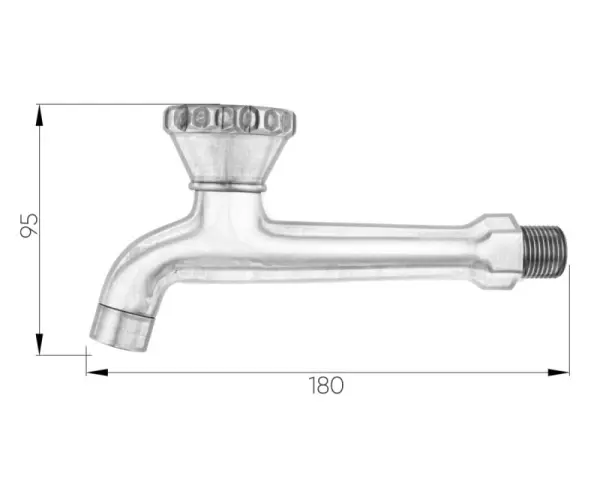 Кран латунный для хамама, цвет бронза, 21990/1