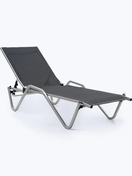 Уличный шезлонг складной алюминиевый Biotza Hera, antracite антрацит черный, 198 х 67 x 33 см. 