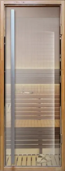Дверь для сауны DoorWood Престиж Flash Royal, 800мм х 2000мм, порог, прозрачная, коробка ольха