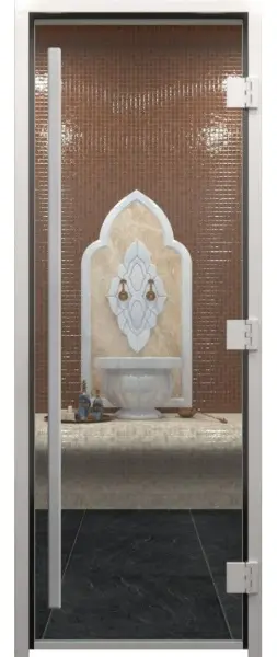 Дверь для турецкой парной DoorWood Prestige, 710мм х 1900мм, без порога, стекло прозрачное
