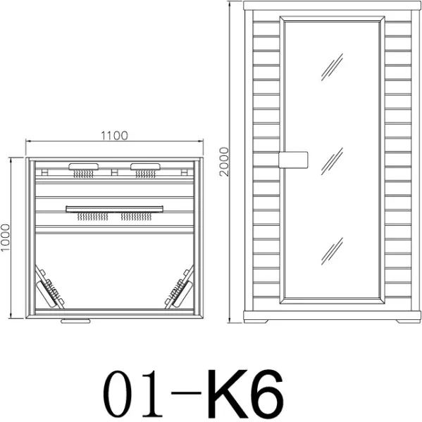 Инфракрасная сауна KOY H01-K6 одноместная с цветотерапией, хемлок