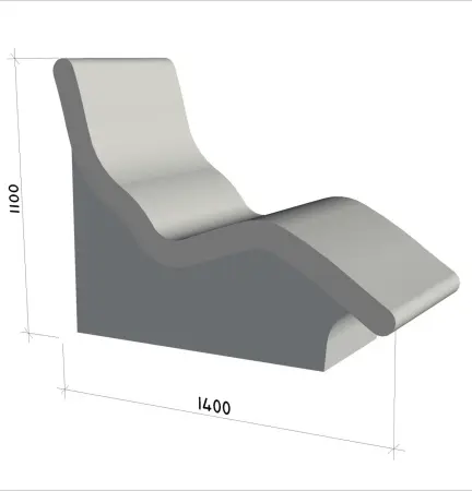 Лежак для хамама Laguna 1100х1400х700мм