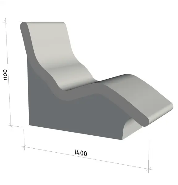 Лежак для хамама Laguna 1100х1400х700мм