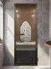 Дверь DoorWood хамам 700 х 1900 мм, бронзовый профиль, стекло прозрачное