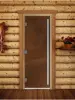 Дверь для сауны DoorWood Престиж, 800мм х 1900мм, с порогом, бронза матовая, коробка ольха