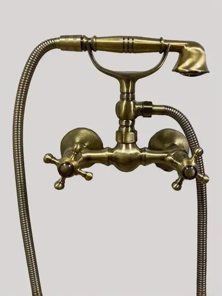 Смеситель латунный с лейкой для хамама Прованс, цвет бронза, 050/148