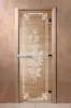 Дверь для сауны DoorWood Розы, 700 х 1900 мм, без порога, прозрачная, коробка ольховая