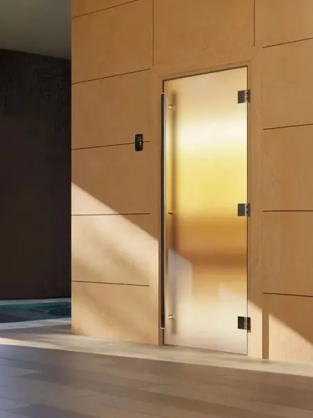 Дверь для сауны DoorWood Престиж, 700мм х 2100мм, с порогом, сатин, коробка ольха