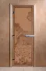 Дверь для сауны DoorWood Банька в лесу, 700 х 1900 мм, без порога, бронза матовая, коробка ольха
