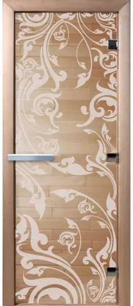 Дверь для сауны DoorWood Венеция, 200х80 см, без порога, прозрачная, коробка ольха