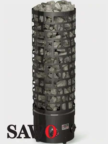 Электрическая печь Sawo Aries Round ARI3-90NB-BL-P-C, Black, со встроенным пультом в интернет-магазине WellMart24.com