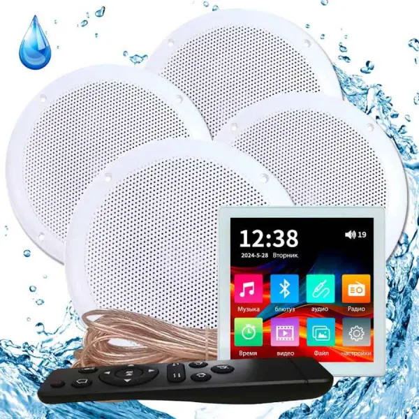 Акустическая система для сауны и хамама S&W Баня по белому 4, IP-68