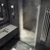 Душевая дверь на монопетле MaybahGlass, хром матовый профиль, стекло сатин