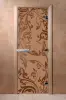 Дверь для сауны DoorWood Венеция, 600мм х 1800мм, без порога, бронза матовая, коробка ольха