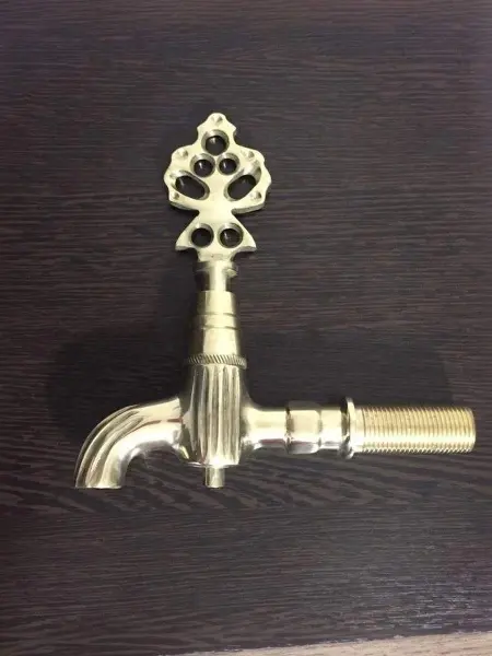 Кран латунный для хамама, цвет латунь, 01