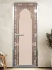 Стеклянная дверь DoorWood бронза матовая для хамама, 700 мм х 1900 мм, рисунок - восточная арка