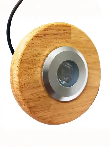 Светодиодный точечный светильник Steam & Water, d=42mm, цвет алюминий, дубовая накладна