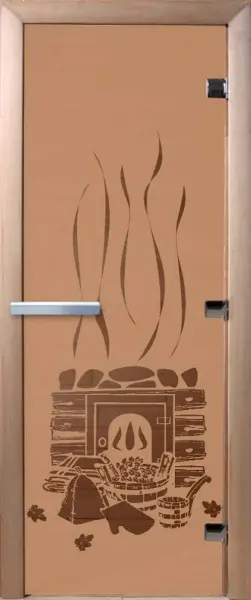 Дверь для сауны DoorWood Банька, 700мм х 1900мм, без порога, бронза матовая, коробка ольха