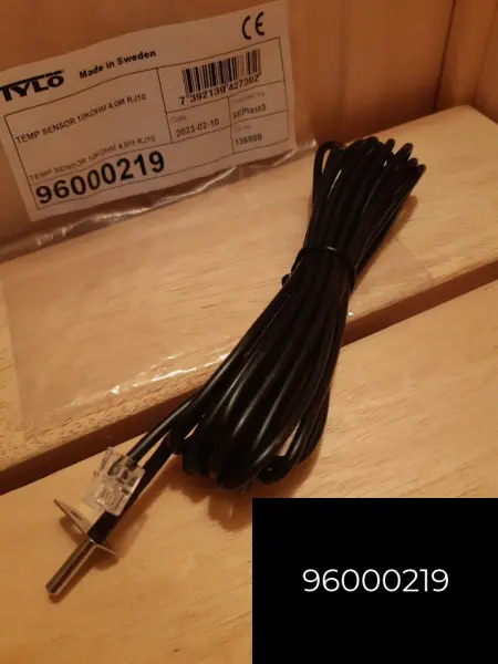 Датчик температуры Tylo 10 KOHM 4,0m RJ10 для пультов Elite и Pure, 96000219