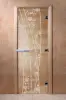 Дверь для сауны DoorWood Весна цветы, 600мм х 1800мм, без порога, прозрачная, коробка ольха