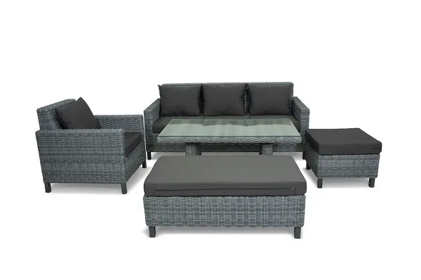 Диван из искусственного ротанга Mokka Bella 3, grey