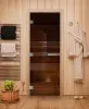 Дверь DoorWood бронза Эталон Лайт  для бани, 700 х 1900 мм, без порога, полотно стекло, коробка осина
