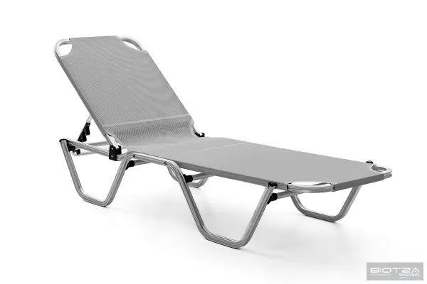 Уличный шезлонг складной алюминиевый Biotza Dias, gray серый, 196 х 62 x 33 см. 